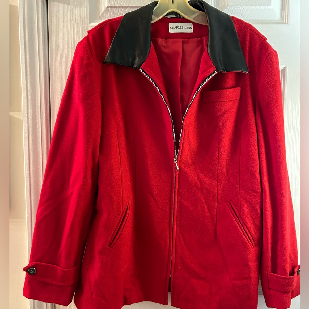 Charles Klein Red Blazer/Jacket size 14